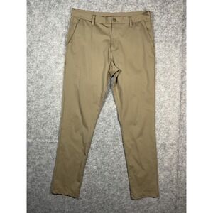 Rhone Mens Commuter Pants Khaki Straight Fit Performance Stretch Size 33x33
